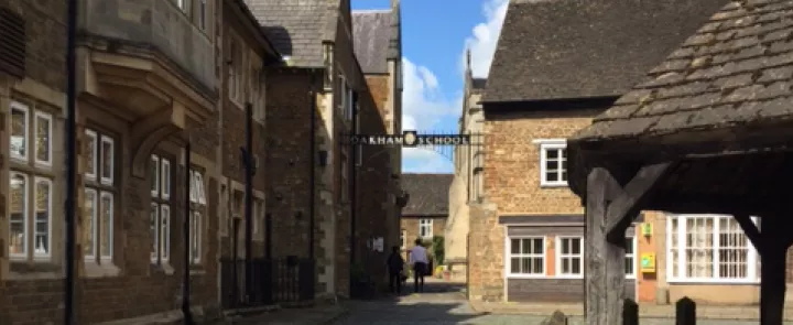 Oakham School’s gate off the market square | Dickinson School Consulting